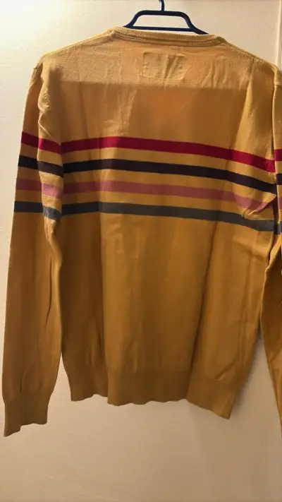 Suéter Americano Rayado Mostaza Talla M - miniatura 3