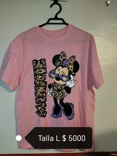 Polera rosa Minnie Mouse con estampado leopardo - miniatura 3