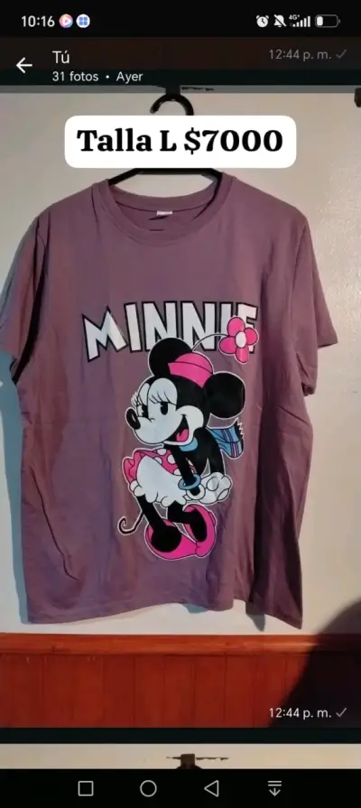 Polera Minnie Mouse talla L - miniatura 1