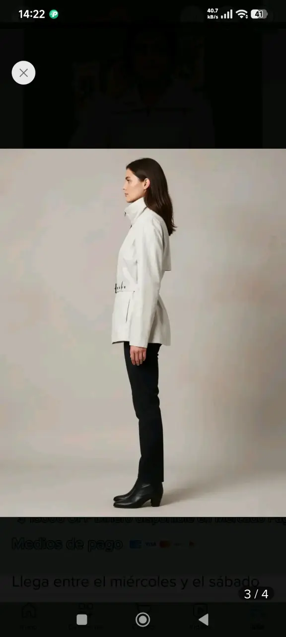 Chaqueta blanca con cinturón para mujer - 2