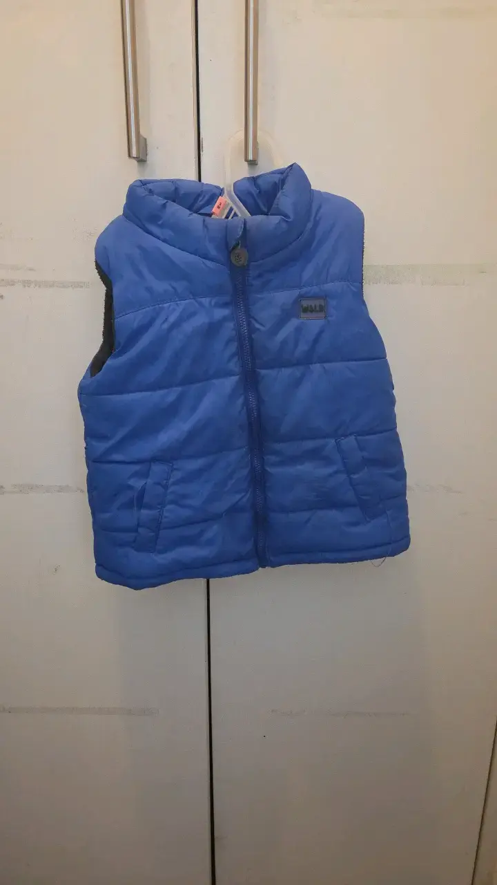 Parka sin mangas azul para niños - 1