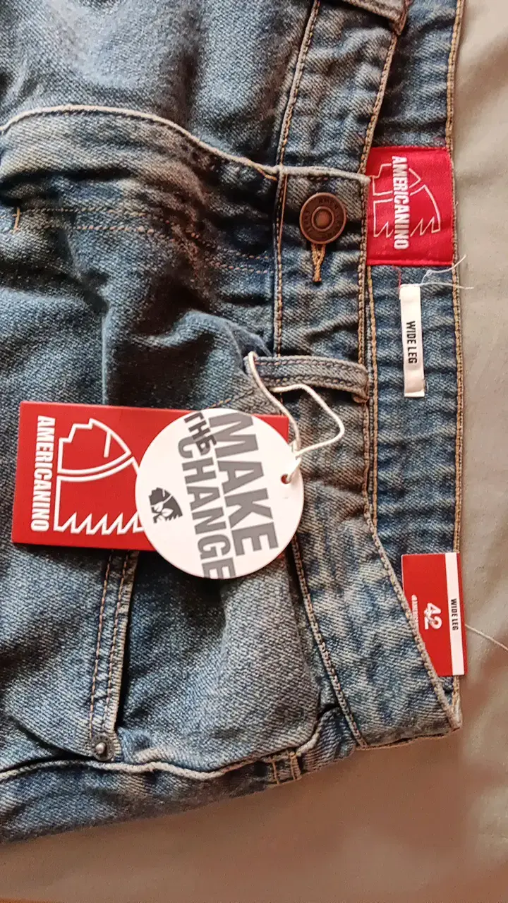 Jeans clásicos de mezclilla azul talla 42 - 2