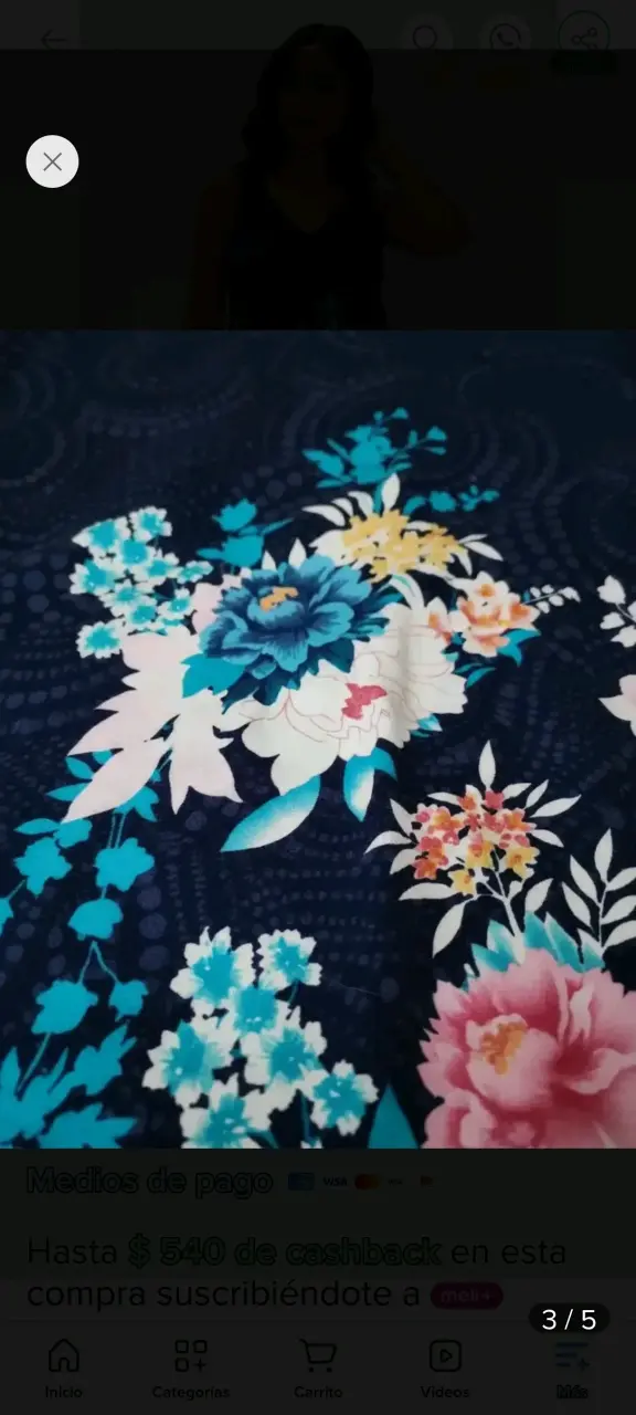 Vestido corto floral azul para mujer - 3