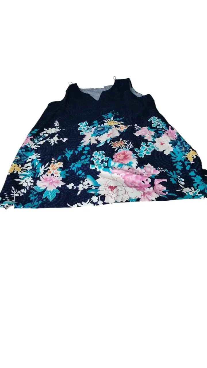 Vestido corto floral azul para mujer - 5