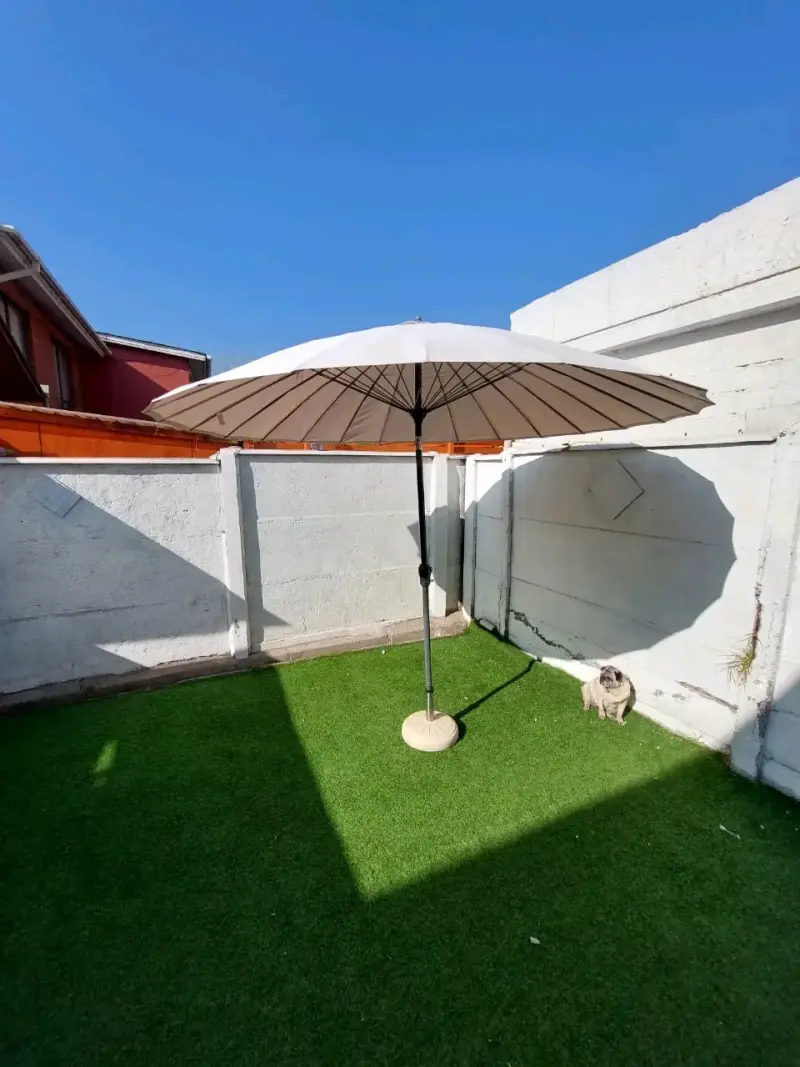 Parasol de jardín grande beige