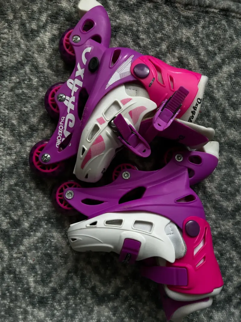 Patines en línea para niños color rosa y blanco - 4