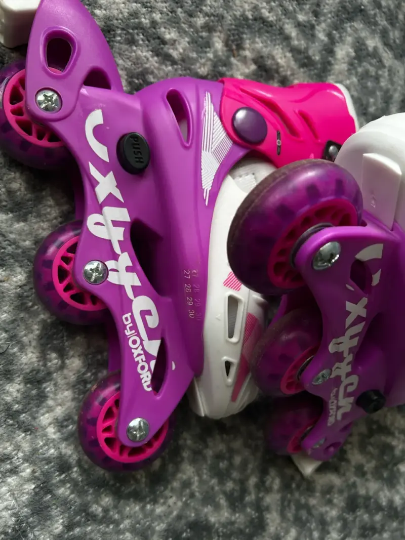 Patines en línea para niños color rosa y blanco - 5