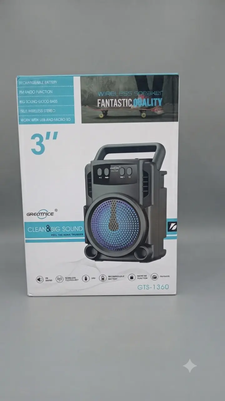 Parlante inalámbrico GreatNice GTS-1360 con radio FM
