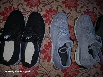 Zapatillas deportivas  gris y rosa para mujer - miniatura 2