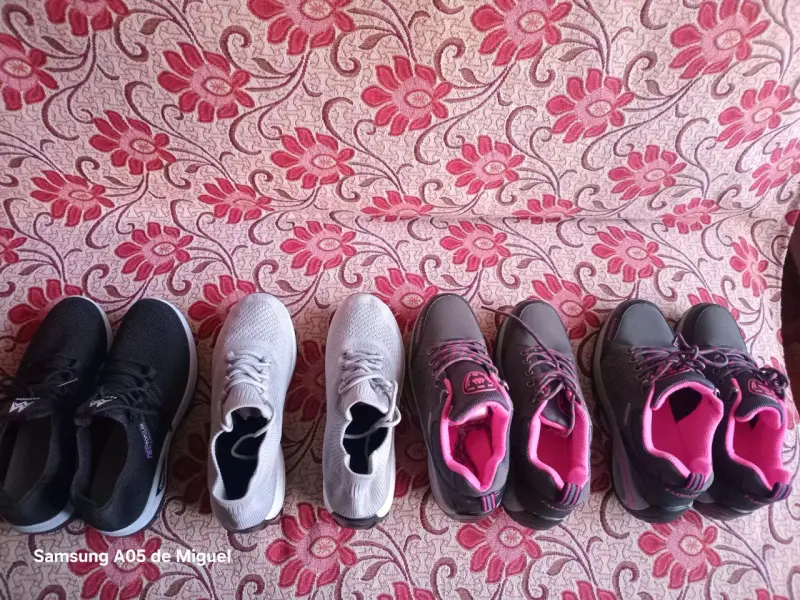 Zapatillas deportivas gris y rosa para mujer - 3