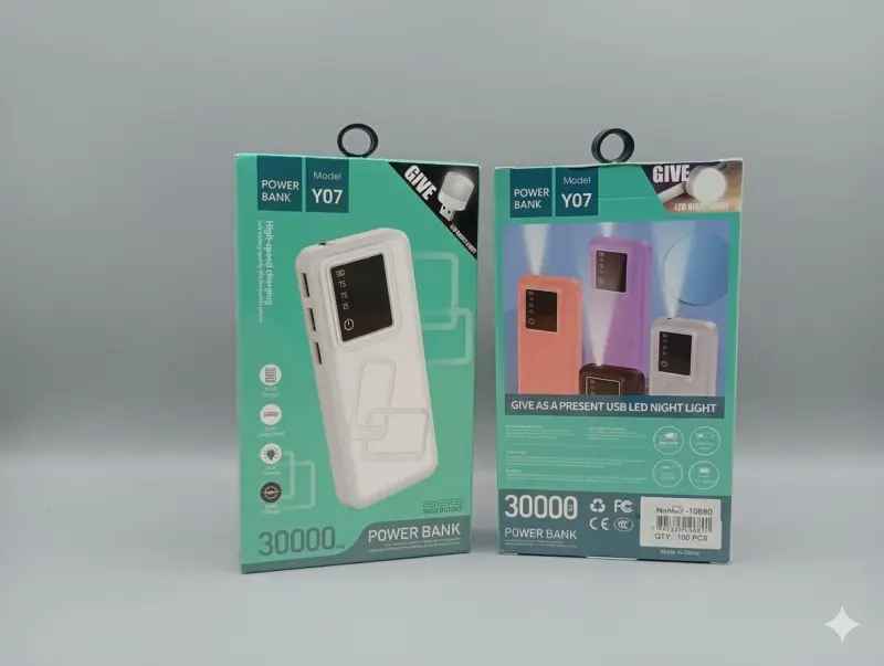 Power Bank 30000mAh con Luz LED Modelo Y07