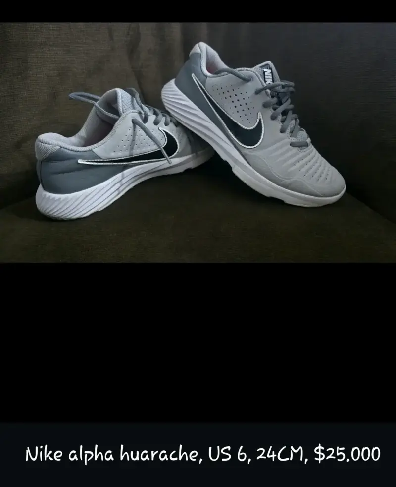 Zapatillas Nike Alpha Huarache Gris Talla 24CM
