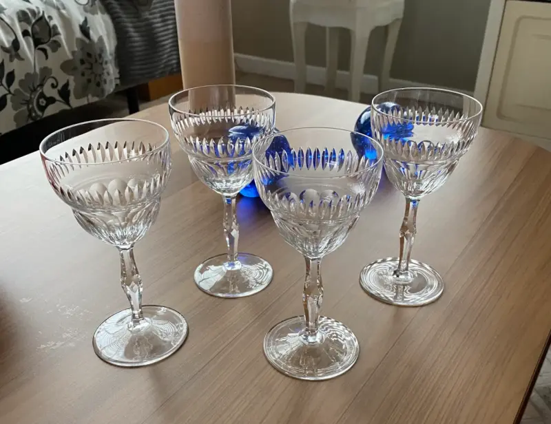 Copas de cristal tallado set de 4 - 2