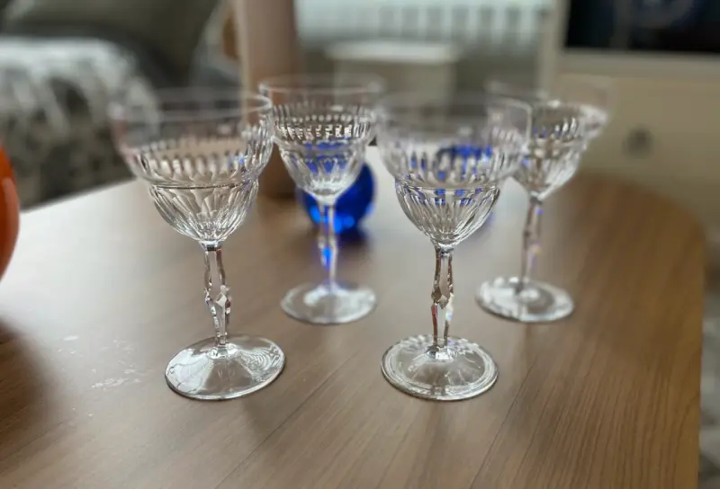 Copas de cristal tallado set de 4 - 3