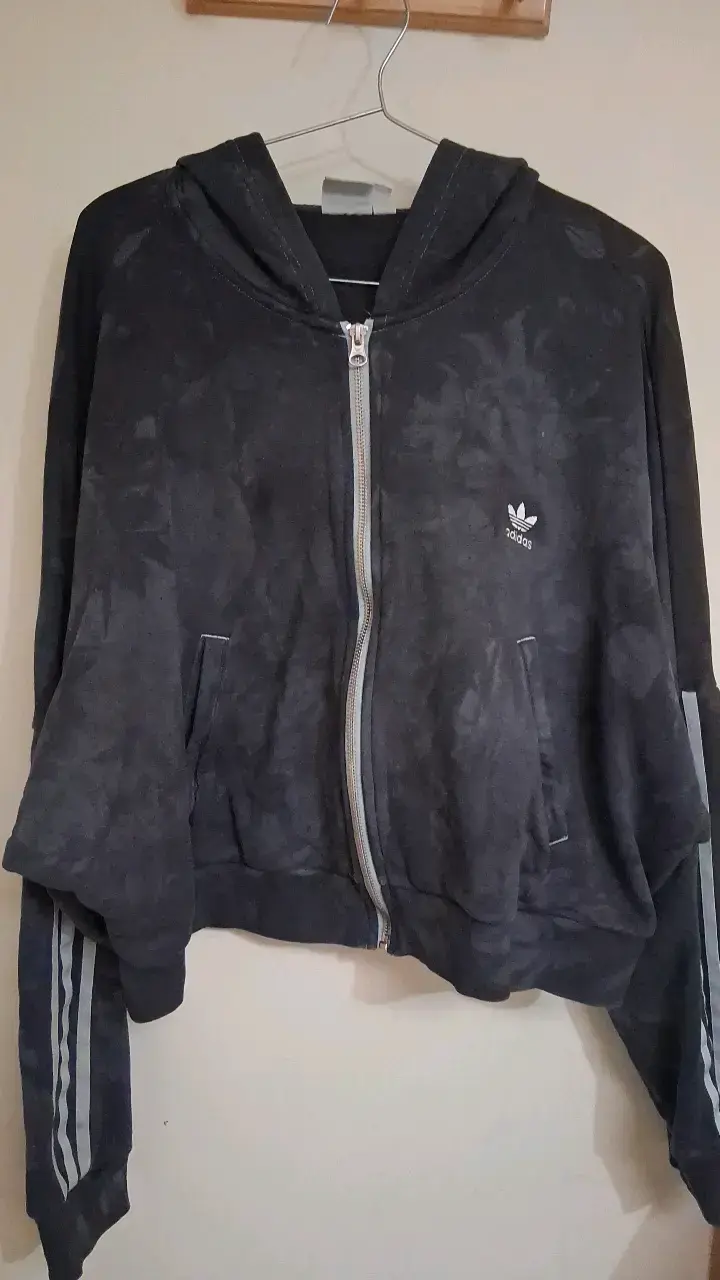 Polerón con capucha Adidas negro unisex - 1