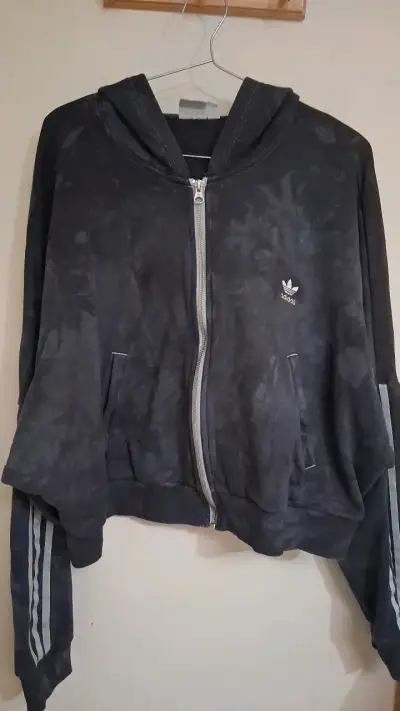 Polerón con capucha Adidas negro unisex - miniatura 1