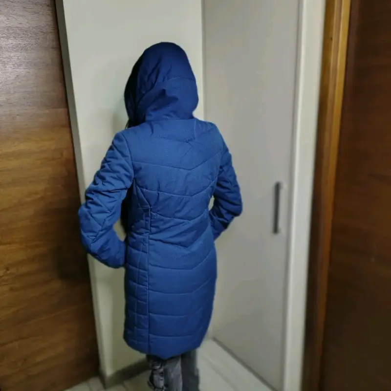 Abrigo de invierno azul para mujer - 3