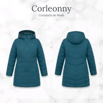 Abrigo de invierno azul para mujer - miniatura 5
