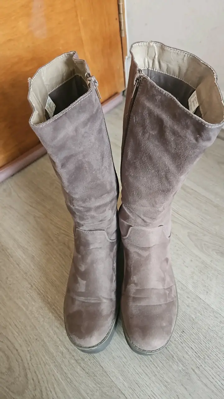 Botas de gamuza marrón con plataforma - 4