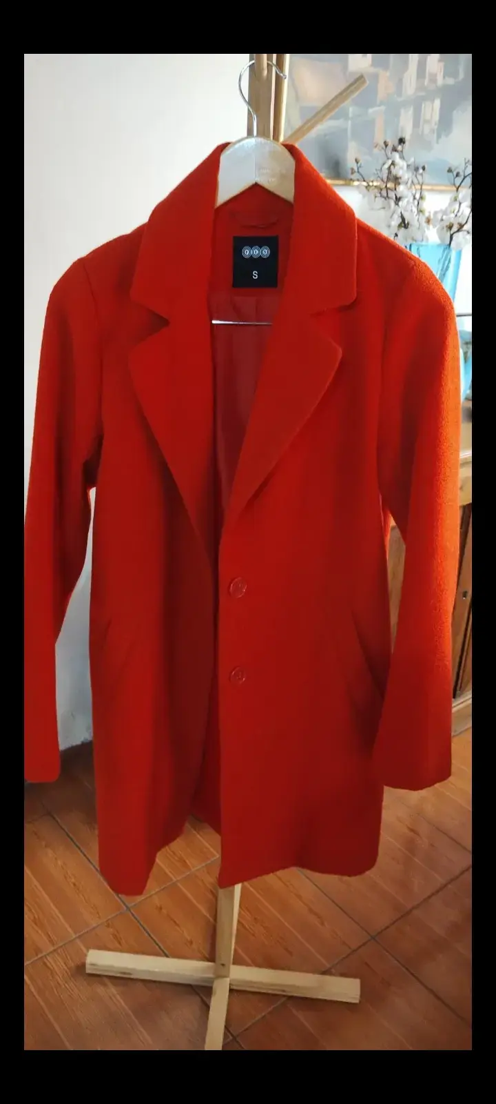Abrigo rojo para mujer talla S - 1
