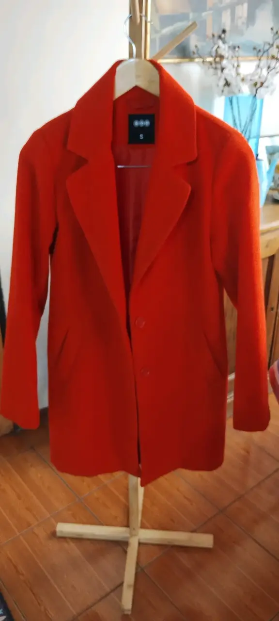 Abrigo rojo para mujer talla S - 3