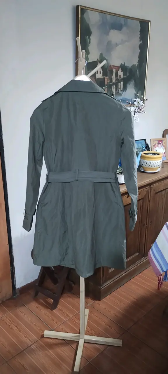 Abrigo trench verde para mujer talla S - 2