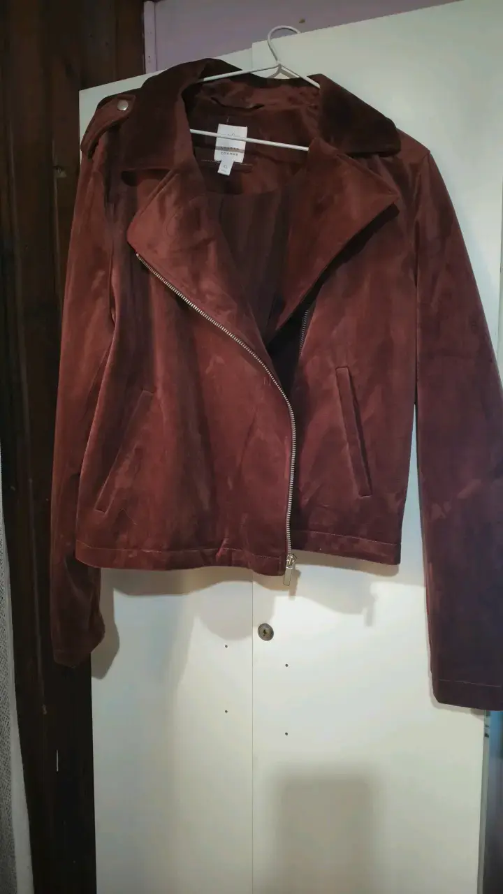 Chaqueta de gamuza marrón para mujer - 1