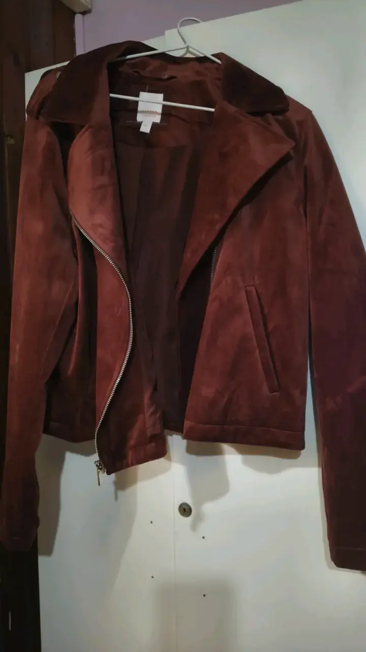 Chaqueta de gamuza marrón para mujer - 2