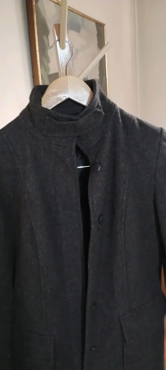 Abrigo de lana gris oscuro para mujer - 2