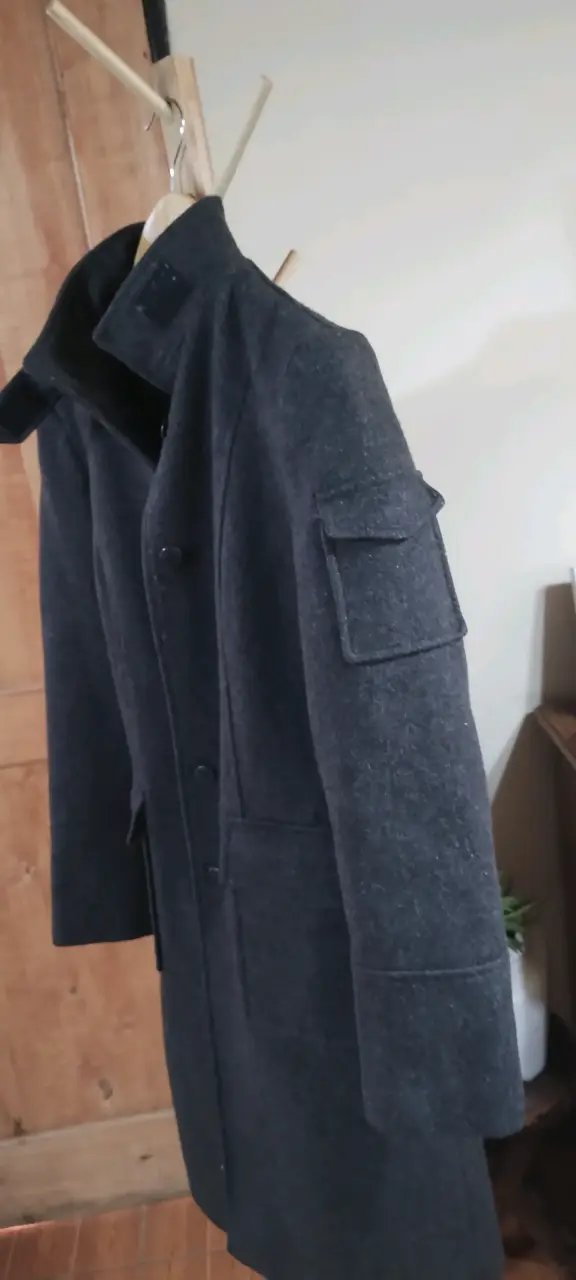 Abrigo de lana gris oscuro para mujer - 4