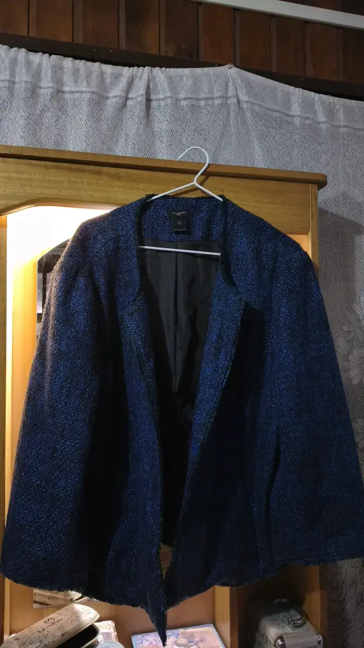 Chaqueta de lana azul para mujer - 1