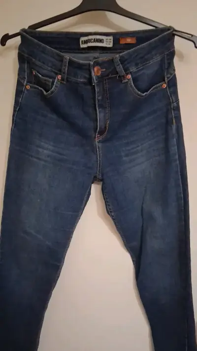 Jeans azul oscuro Americano para mujer - miniatura 1
