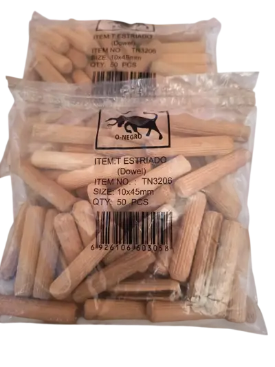 Pack 2 Bolsas Tarugo Madera 10x45mm (100u) - miniatura 1