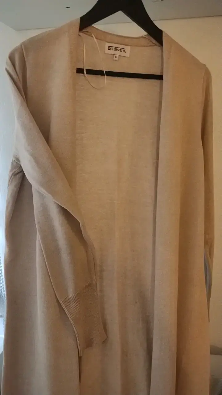Cárdigan largo beige de mujer talla M - 2