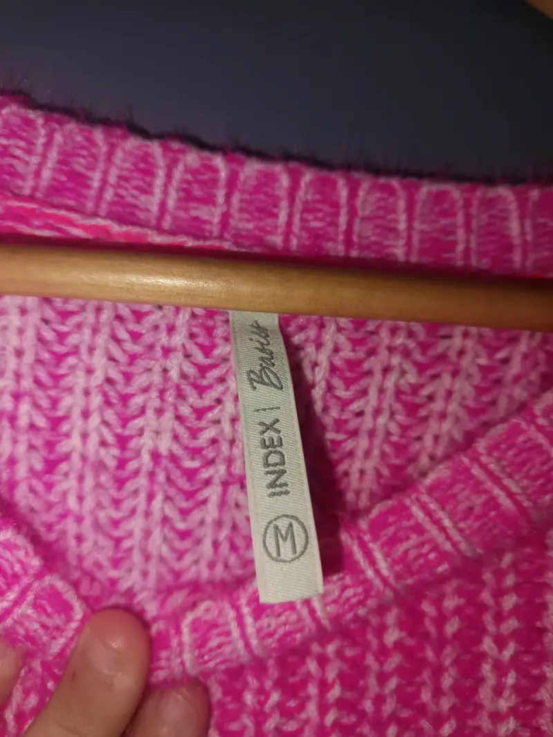 Suéter de punto grueso color fucsia para mujer - 3