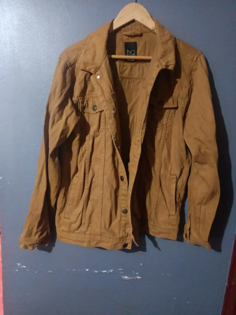Chaqueta de mezclilla marrón para hombre - 1
