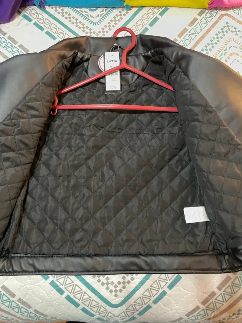 Chaqueta de cuero tipo moto de niña - 3