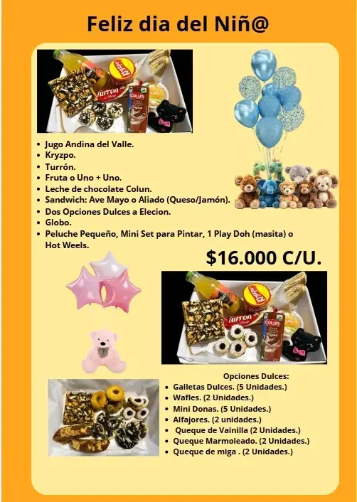 Caja de Regalo Día del Niño con Peluche y Dulces