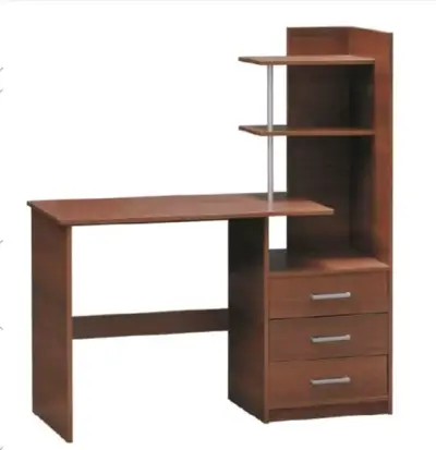 Escritorio de madera con estantes y cajones - miniatura 1
