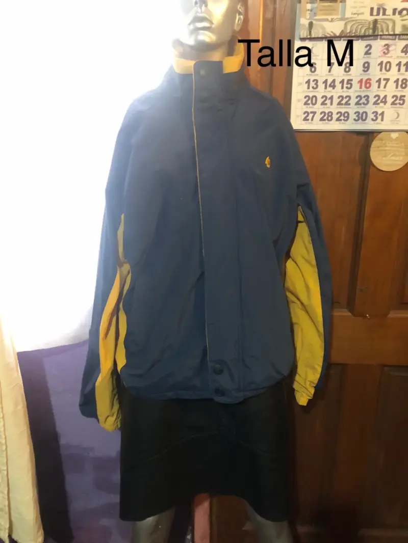 Chaqueta impermeable azul y amarilla talla M - 1