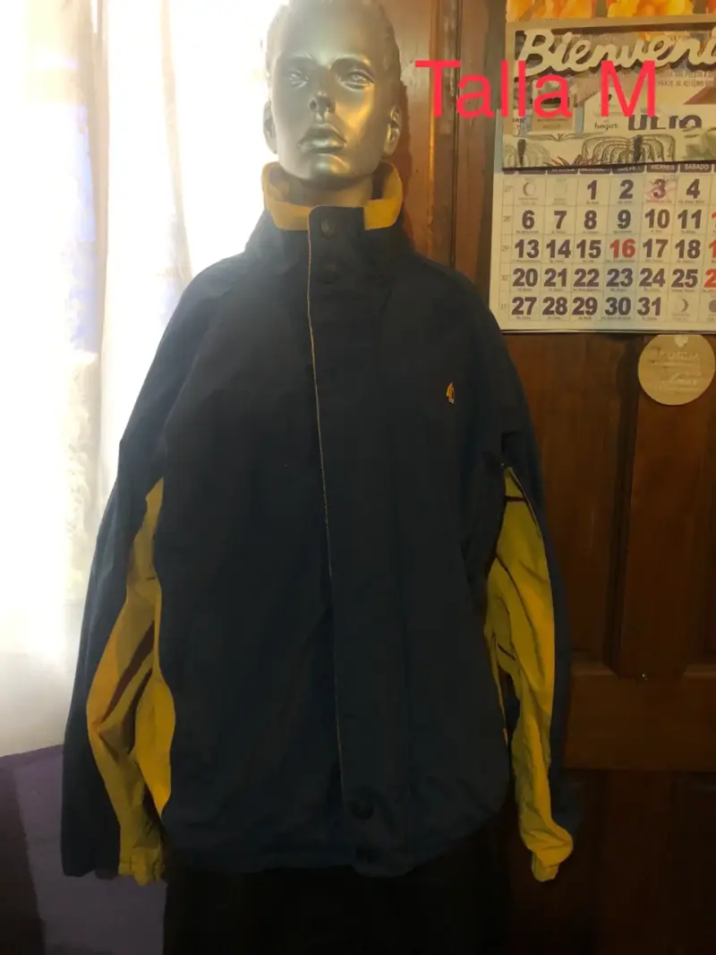 Chaqueta impermeable azul y amarilla talla M - 2