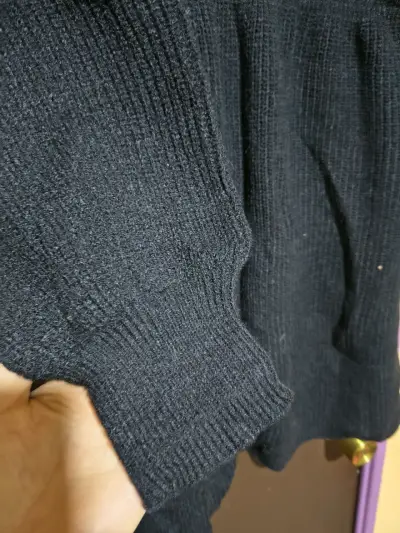 Vestido de punto negro para mujer - miniatura 2