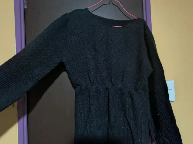 Vestido de punto negro para mujer - 5