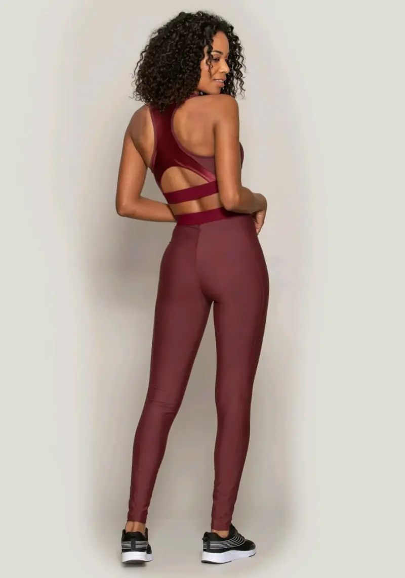 OFERTA Leggings deportivos mujer color burdeos - 4