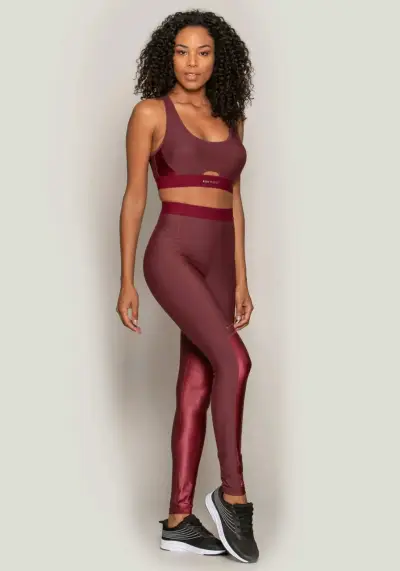 OFERTA Leggings deportivos mujer color burdeos - miniatura 5