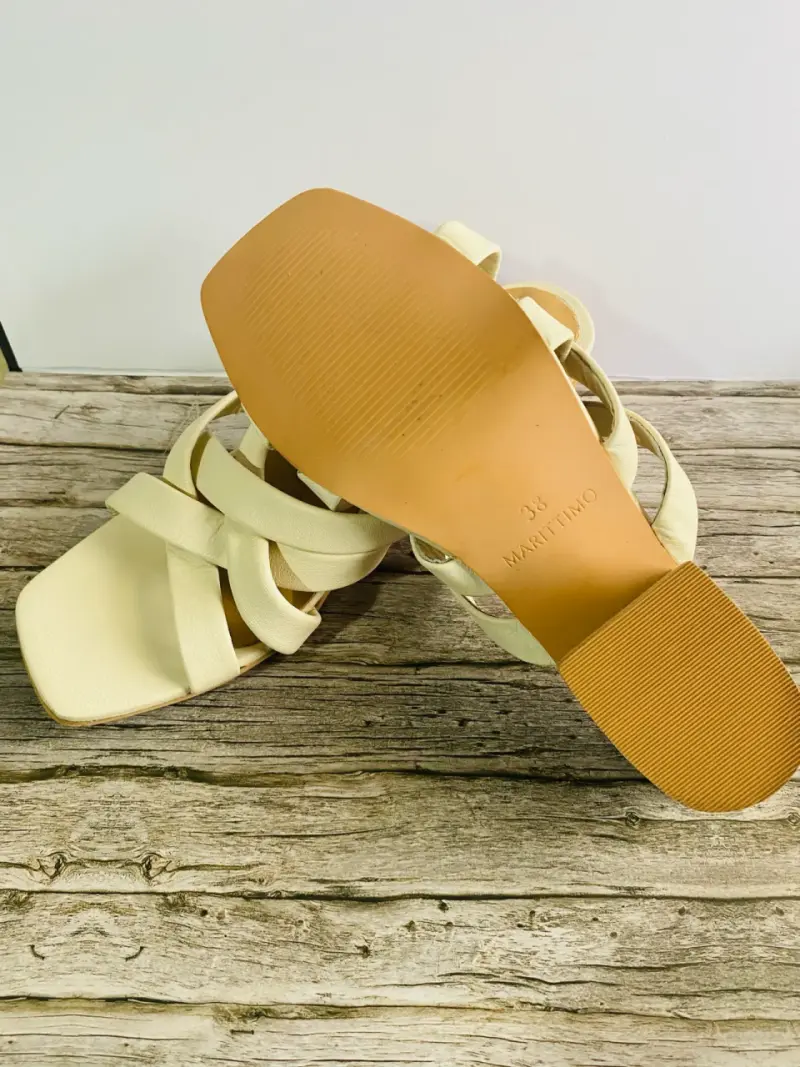 Sandalias de cuero beige Maritimo N 37 - 4
