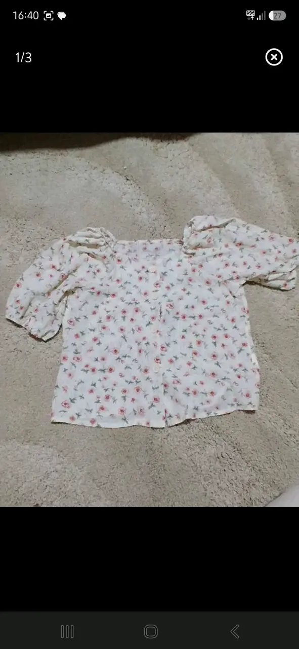 Blusa de flores manga corta para mujer - 1