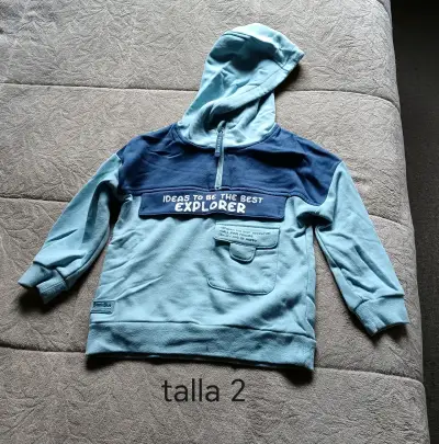 Chaqueta de polar infantil roja con detalles azul marino - miniatura 6