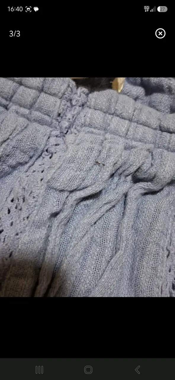 Blusa azul hombros descubiertos para mujer - 3