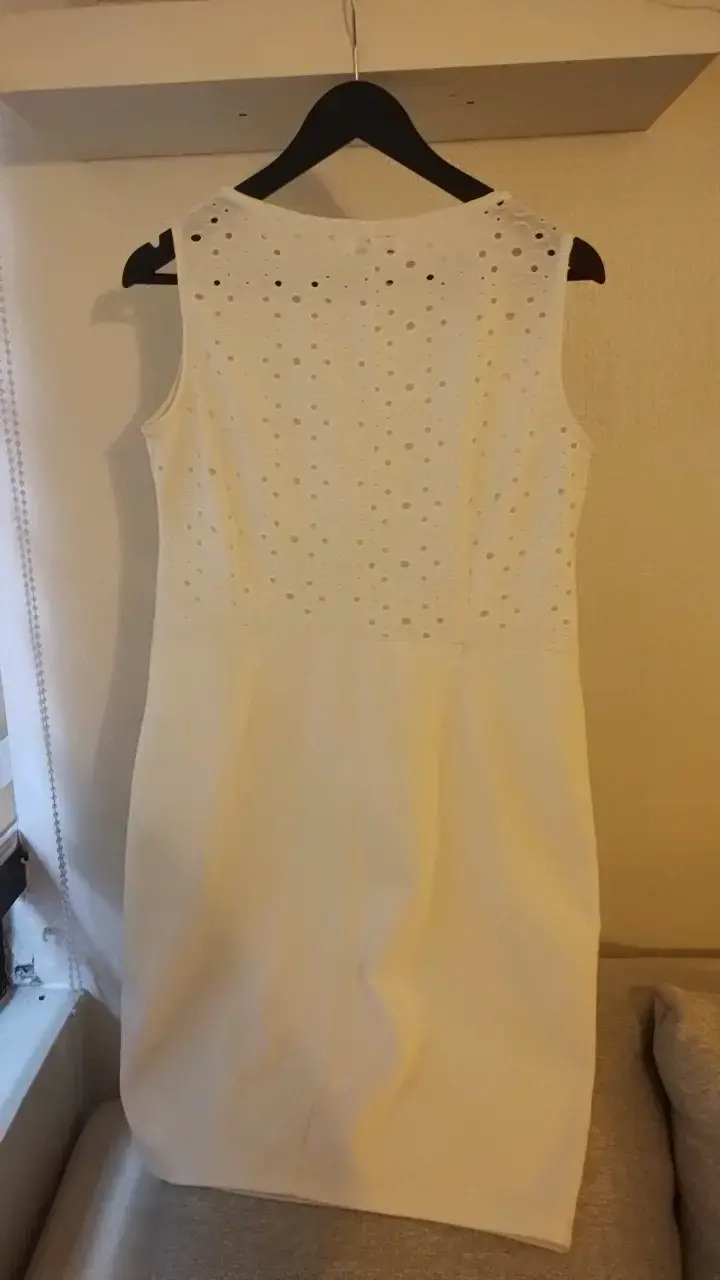 Vestido blanco sin mangas elegante tipo Jumper - 3